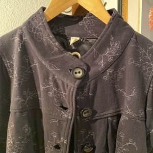 Nick and Mo cropped black jacket with Embroidered detailing size S